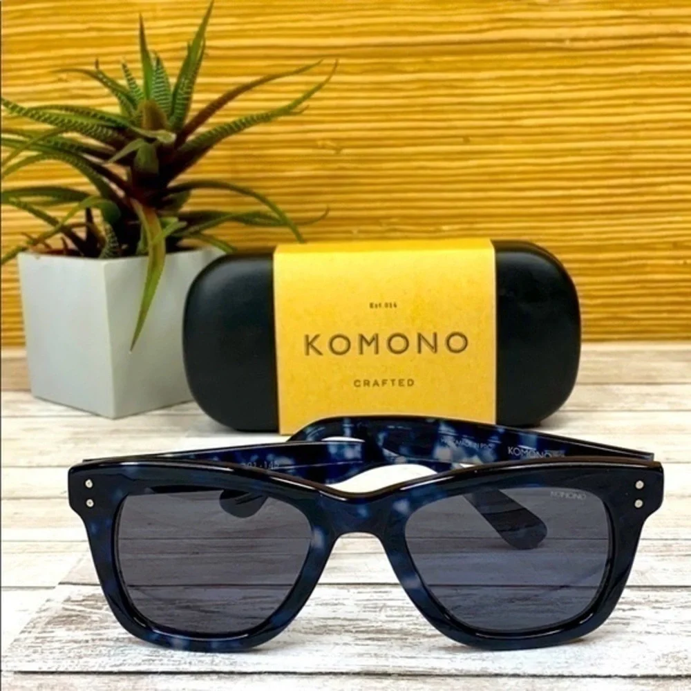 KOMONO The Allen Indigo Demi Sunglasses Blue Tortoise wayfarer UV400